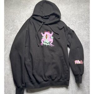 PHUG Frog Graphic Hoodie Black Streetwear‎ Pullover Sweatshirt Men's Large